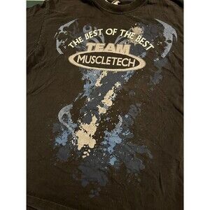 Vintage Men’s Team MuscleTech Double Sided T-Shirt Tee XL Health Supplements Gym